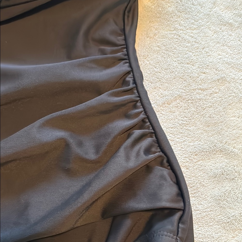 Black Ruffled One Piece Swimsuit - Picture 3 of 5